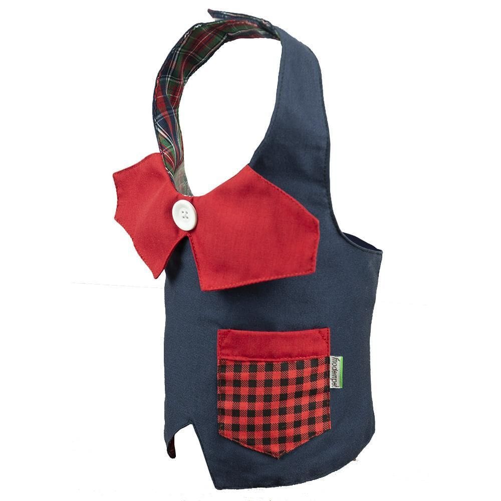 Colete Para Cachorro Festa Junina Jeans Gola E Bolso- Tam. G