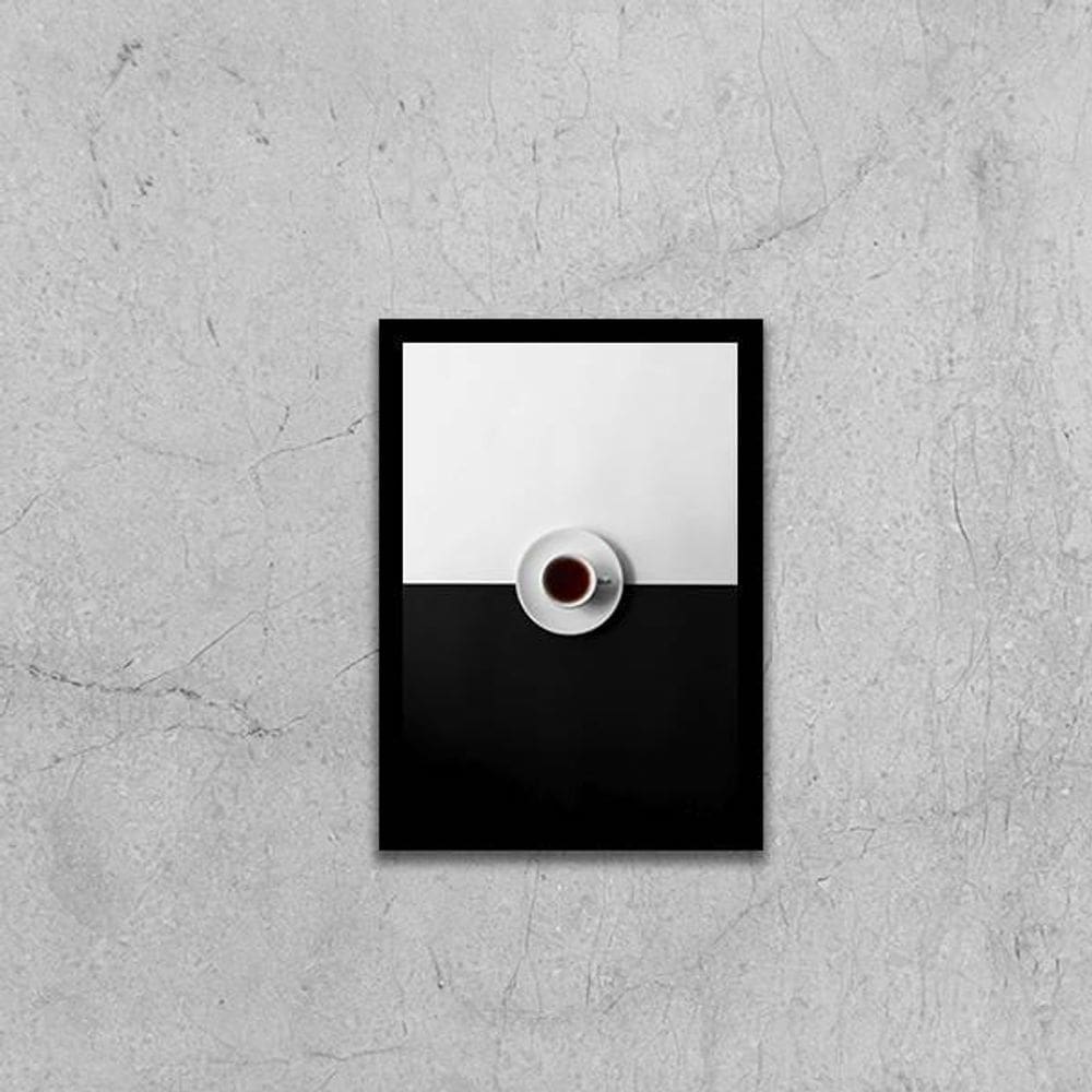 Quadro Fotografia Xícara De Café Preto E Branco 24X18Cm 001