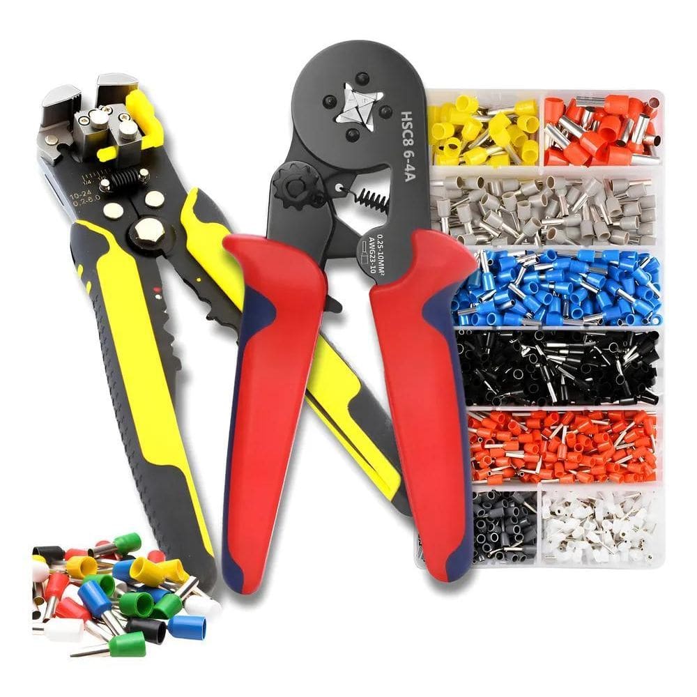 Kit Alicate Crimpar Decapador 1200 Terminal Ilhós Tubular