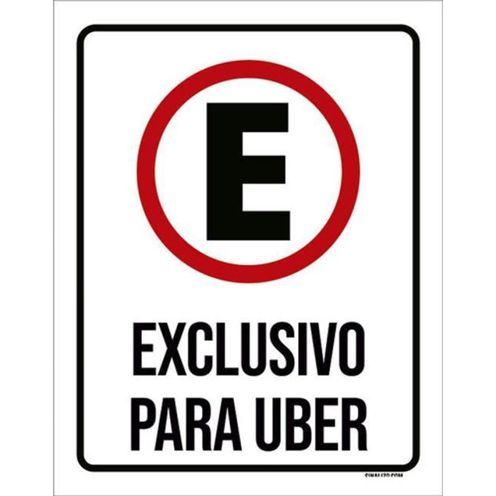Kit 3 Placas Sinalização - Estacionamento Exclusivo Uber