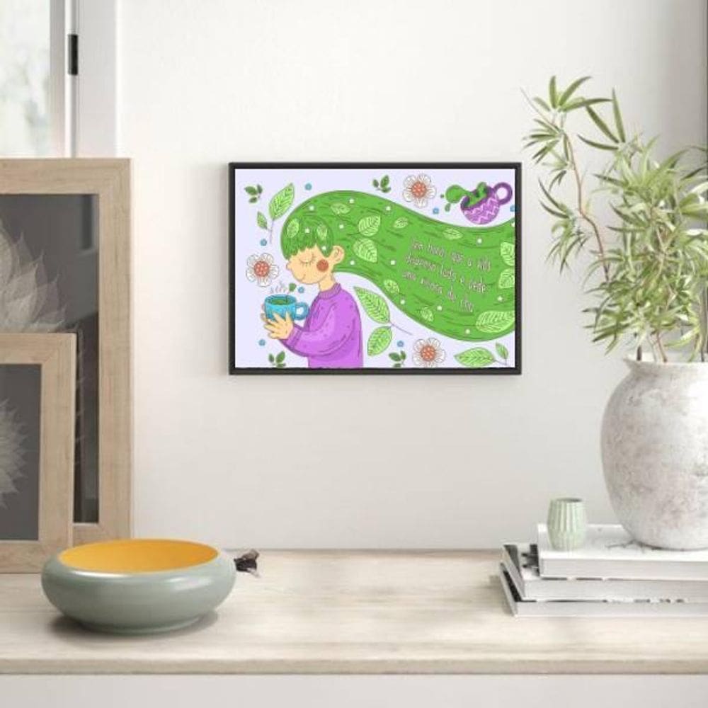 Quadro Decorativo A Vida E O Chá 24X18Cm - Com Vidro