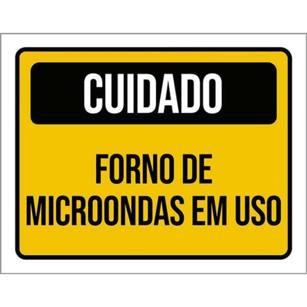 Kit 3 Placas Cuidado Forno Microondas Em Uso