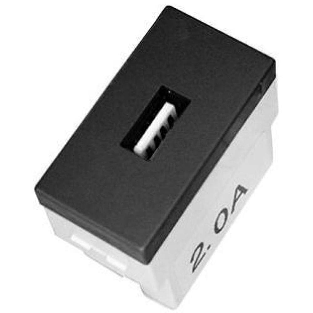 Modulo Entrada Usb 2A - Recta Grafite Satin Fosco
