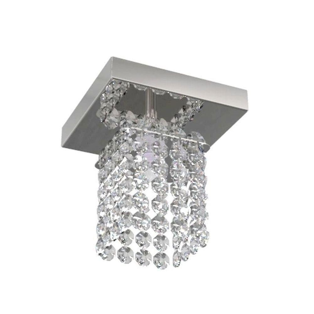 Luminária Plafon Cristal Quadrado 12Cm Balcão Bancada Passa
