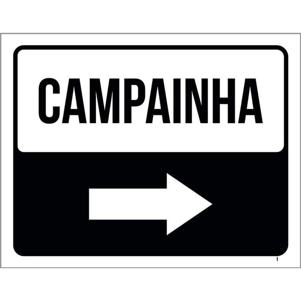 Kit 3 Placas Sinalização Campainha Lado Direito