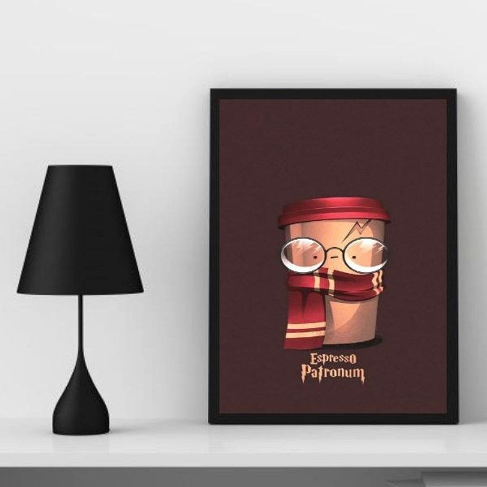 Quadro Geek Café Espresso 45x34cm - Vidro e Moldura Preta