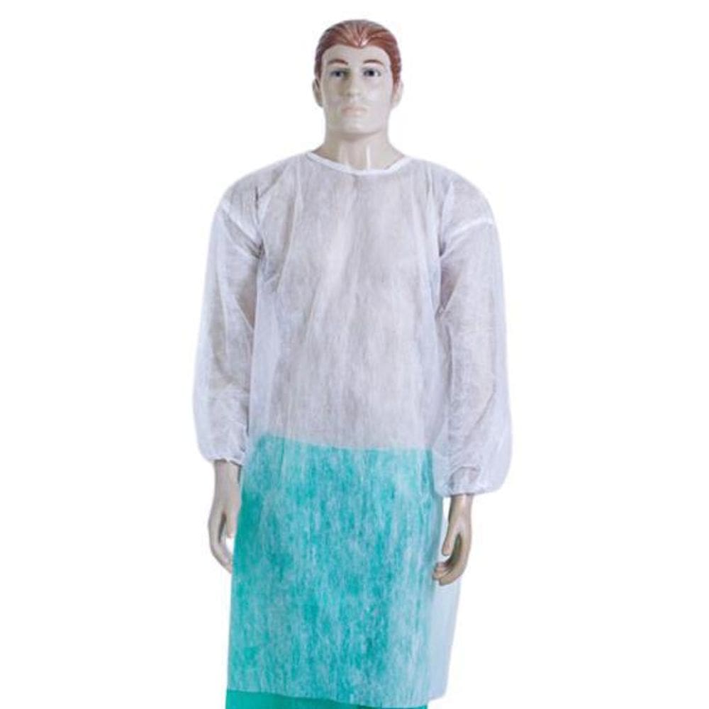 Avental Descartável Manga Longa 30G Branco Com 10 Anadona