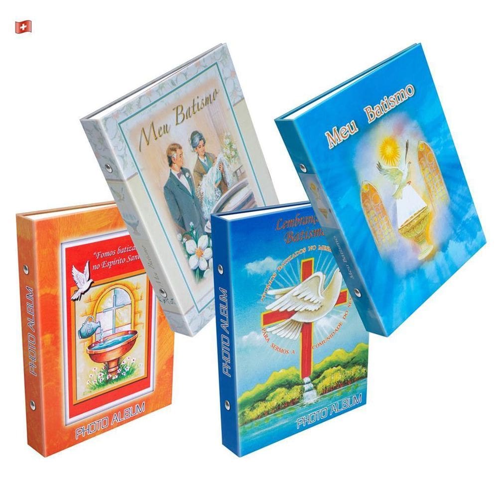 4 Albuns De 40 Fotos 15X21 Lembranças Do Batismo Consagração