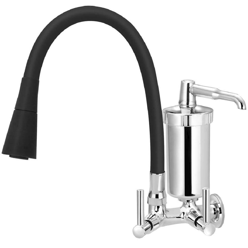 Torneira De Parede Com Filtro Tubo Color Preto Duplo Cone 1-4 De Volta 6179 - 772279 - Stoc