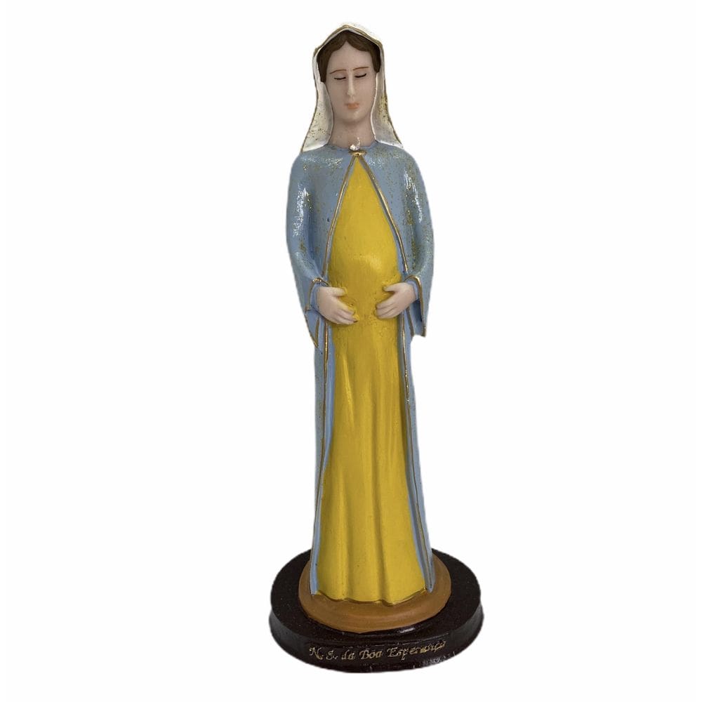 Nossa Senhora Boa Esperança Grávida Escultura Resina 23 Cm