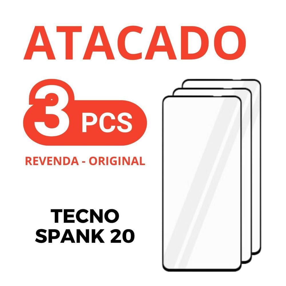 Kit 3 Película Vidro De Temperado 3D Para Tecno Spark 20