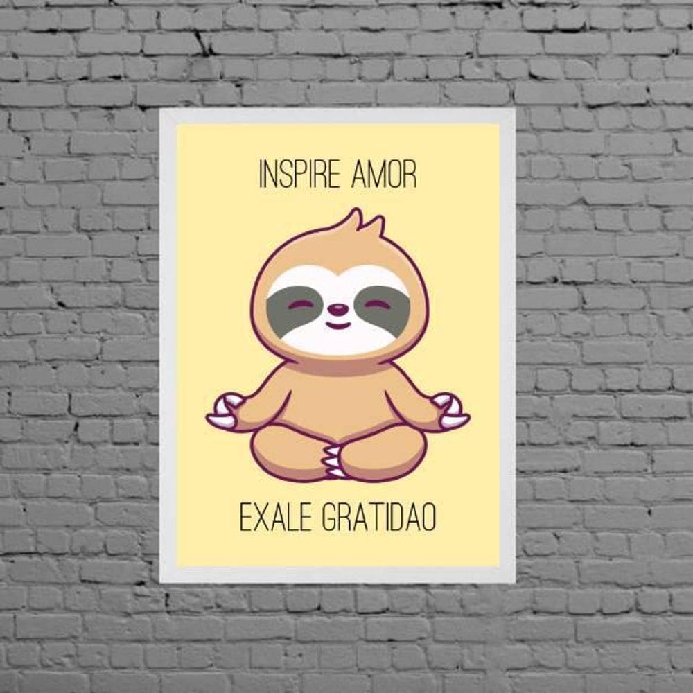 Quadro Inspire Amor Exale Gratidão 24X18Cm Moldura Branca