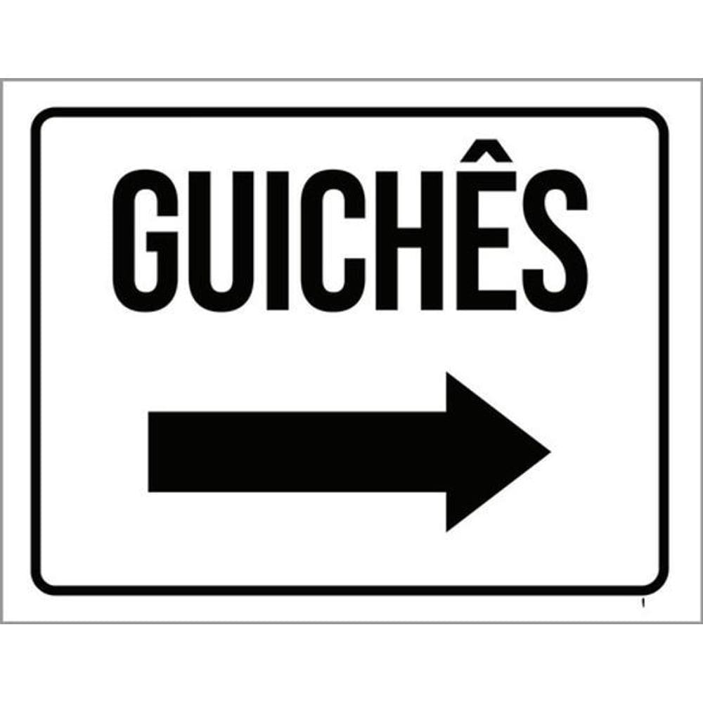 Kit 3 Placas Guichês Seta Direita