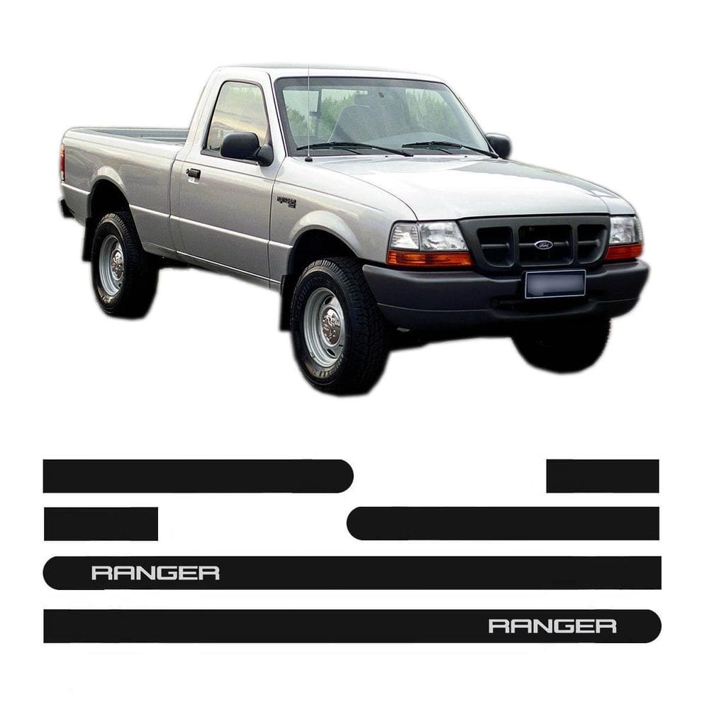 Friso Lateral Ford Ranger Cab Simples Borrachão Nome 6245
