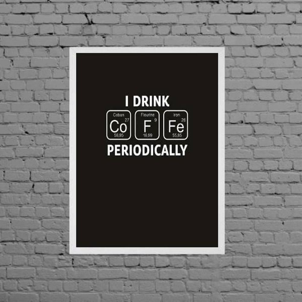 Quadro Decorativo Café Tabela Periódica 33X24Cm - Com Vidro