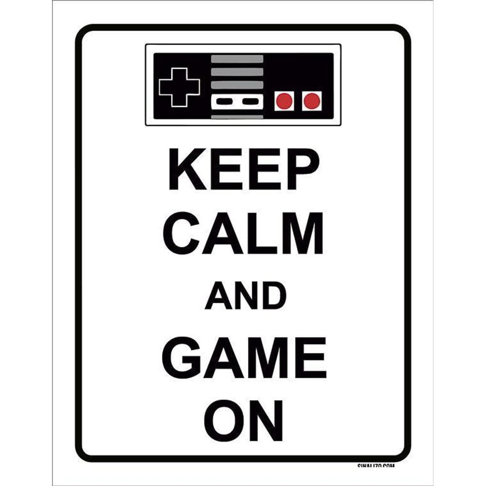 Placa Decorativa - Keep Calm And Game On 36X46