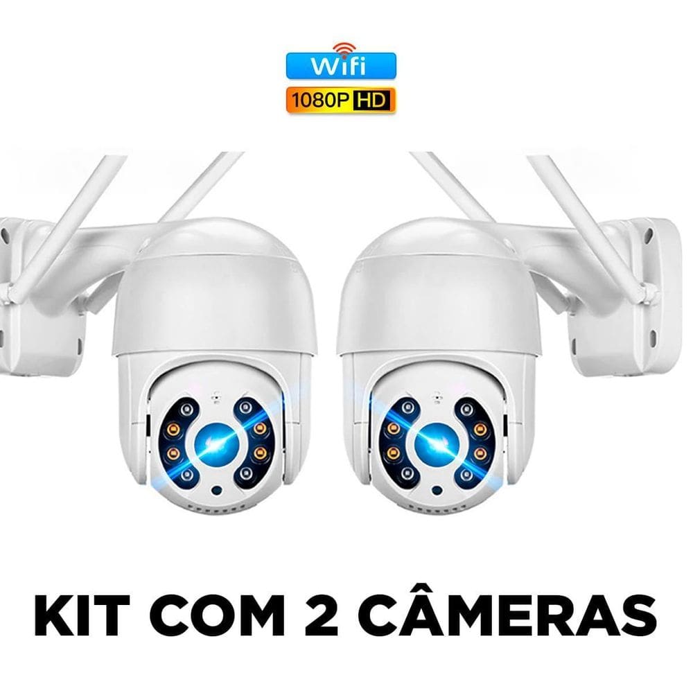 Kit 2 Câmeras Externa Wi-Fi Panorâmica Plus+ Atualizada