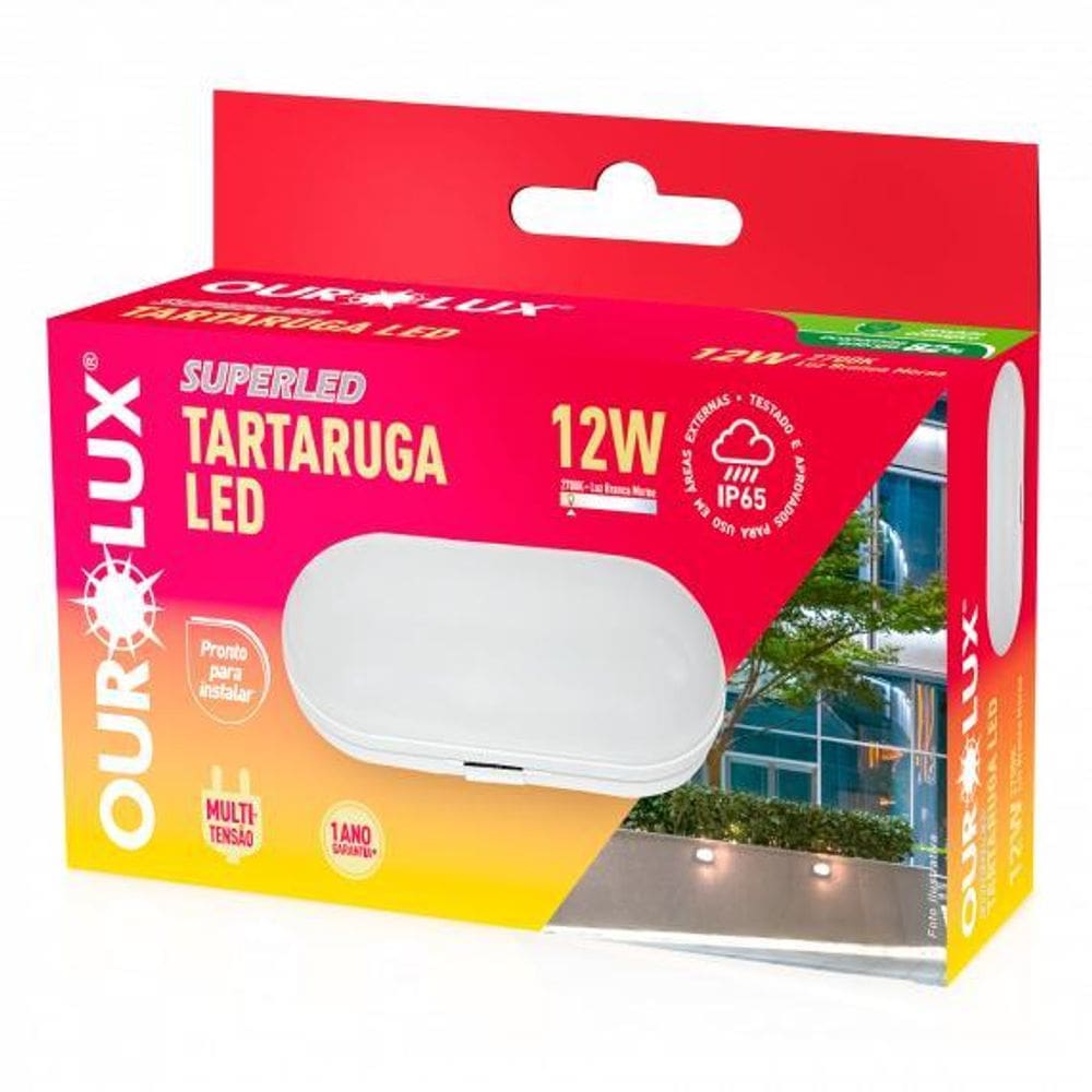 Luminária Ourolux Tartaruga Led Oval 12W Ip65 6500K - Luz Br