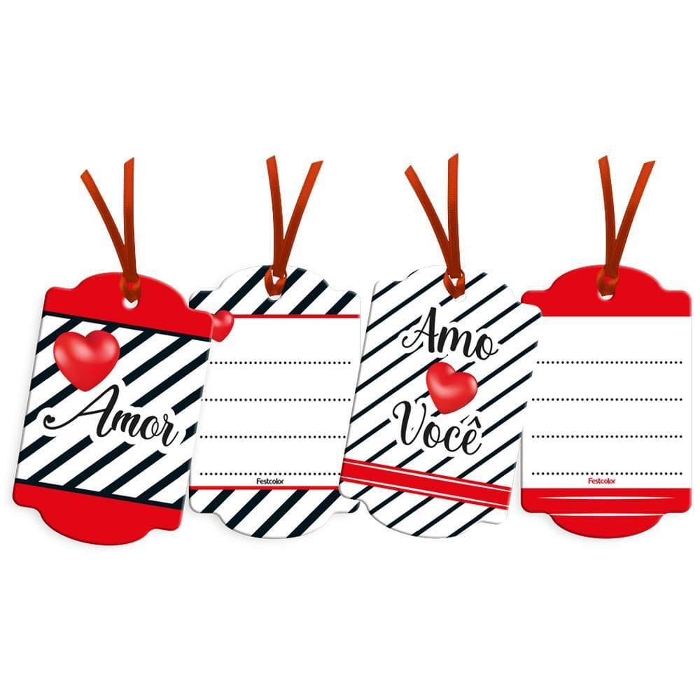 Tag Com Cordão Decorativo Para Festa Amor 8 Und Festcolor