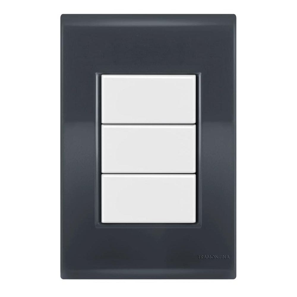 Placa Cega 4X2 - Tramontina Liz Grafite / Branco - Tlgb035