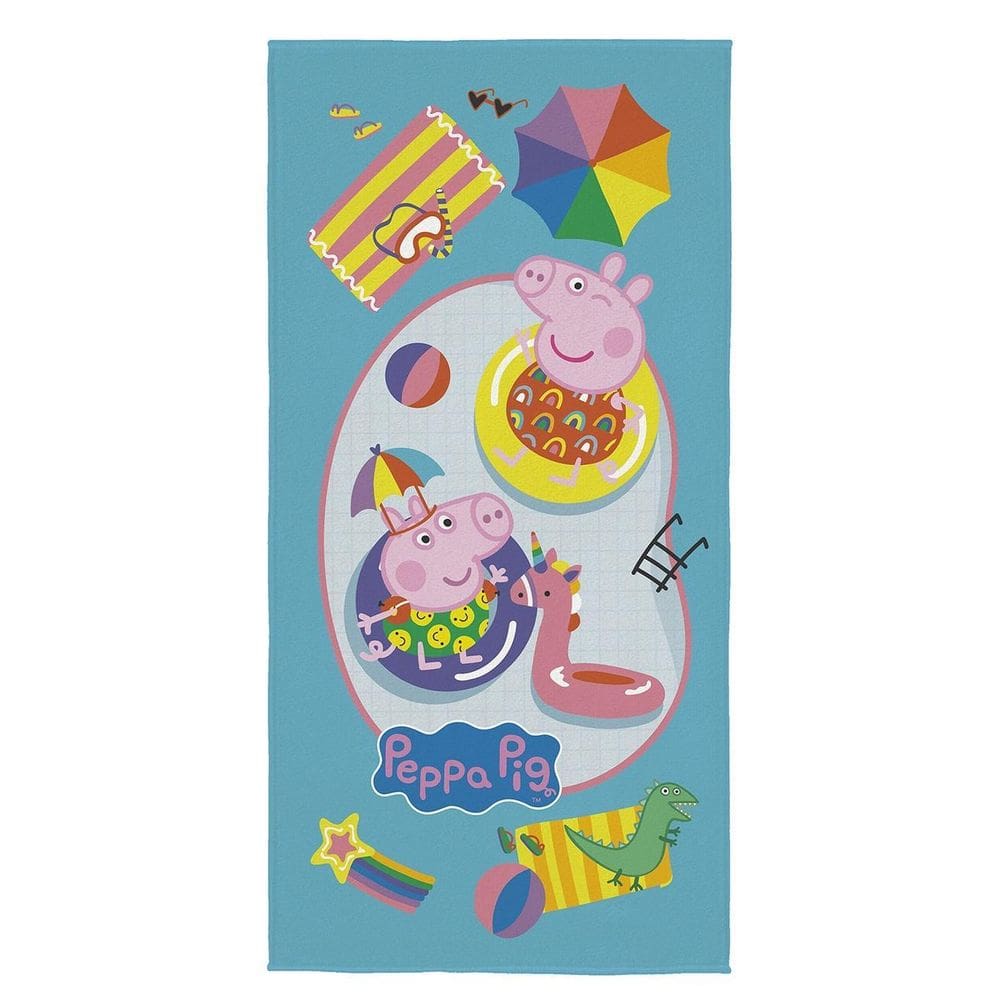 Toalha Banho Peppa Pig 140X70Cm Aveludada Oficial Lepper