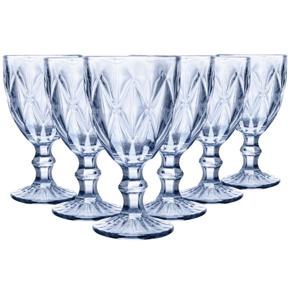 Jogo de Taças Luxx Ellegance 330ml 6 und Cristal Blue Vidro Metalizado
