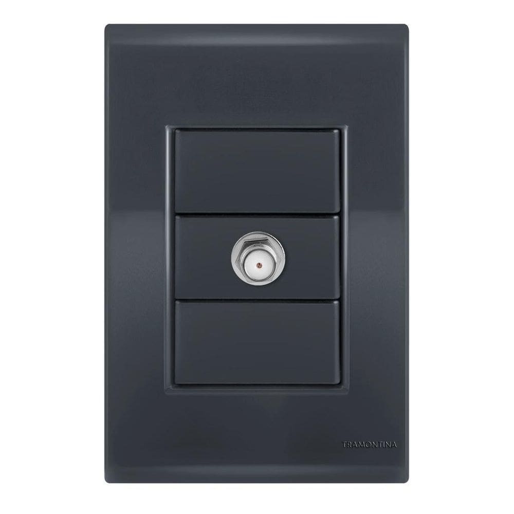 Conjunto 1 Tomada Tv - Tramontina Liz Grafite - Tlg034