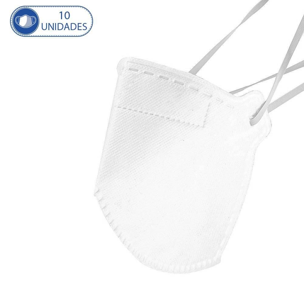 10Un Máscaras M.F. Pff2 Descartável Branca C Clip Nasal