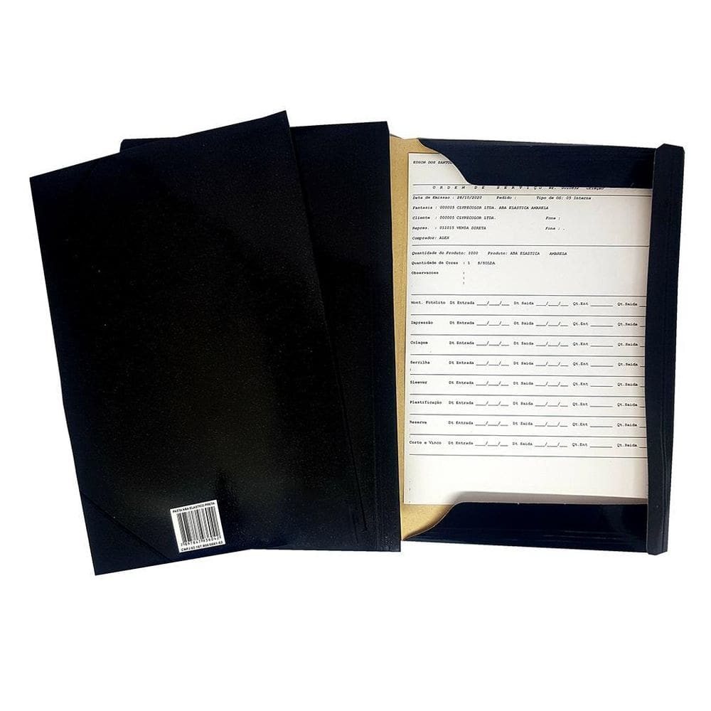 Pasta Aba Elastica Oficio Preto-Noire Pct C/30 Promoçao 24H