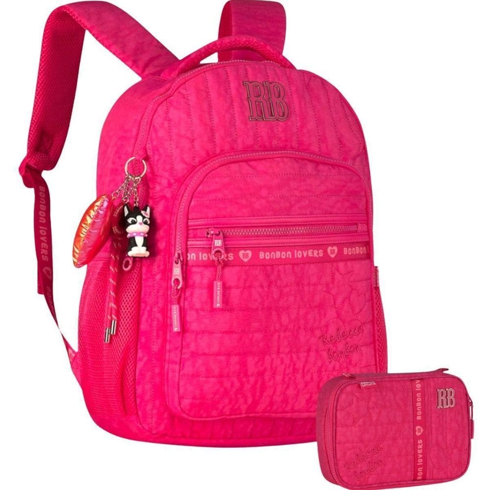 Kit Mochila Rebecca Bonbon Costas Teen E Estojo Box Escolar