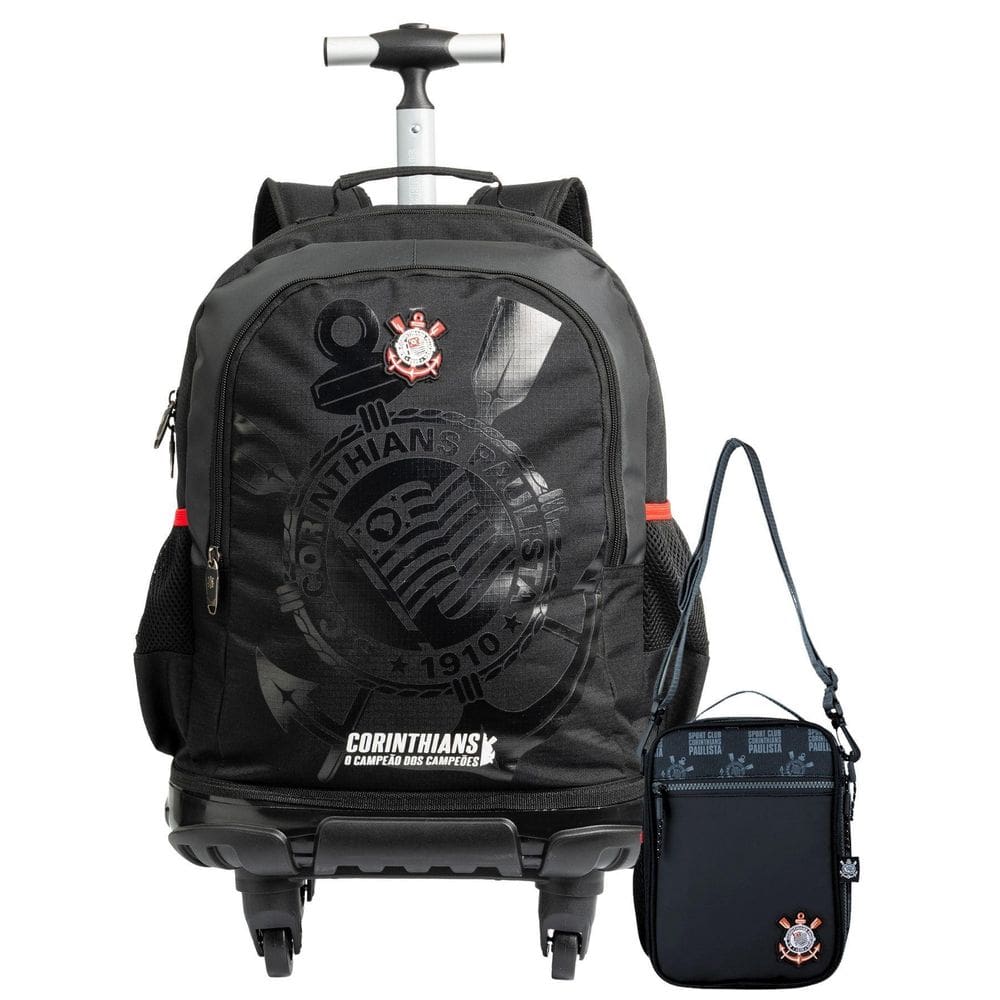 Kit Corinthians Mochila Rodas + Lancheira Térmica