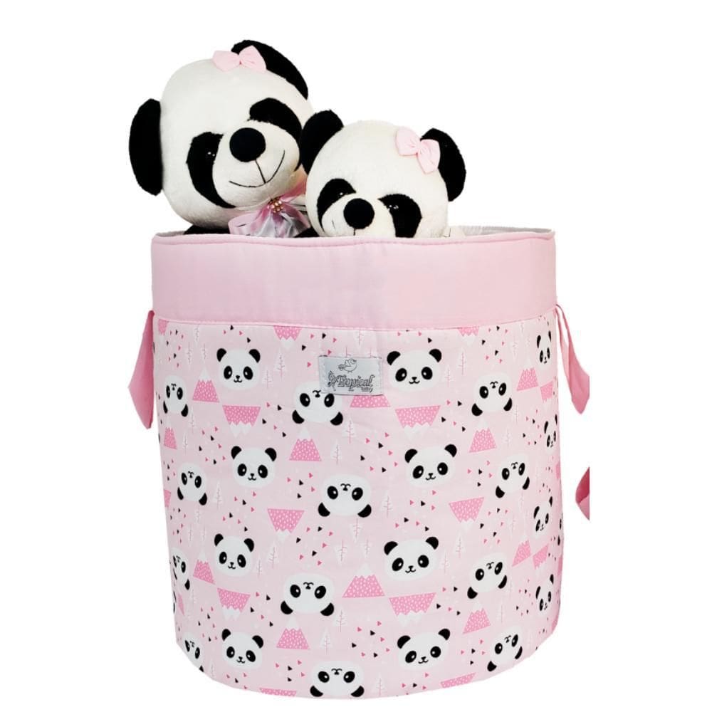 Cesto Organizador De Brinquedos Panda Rosa