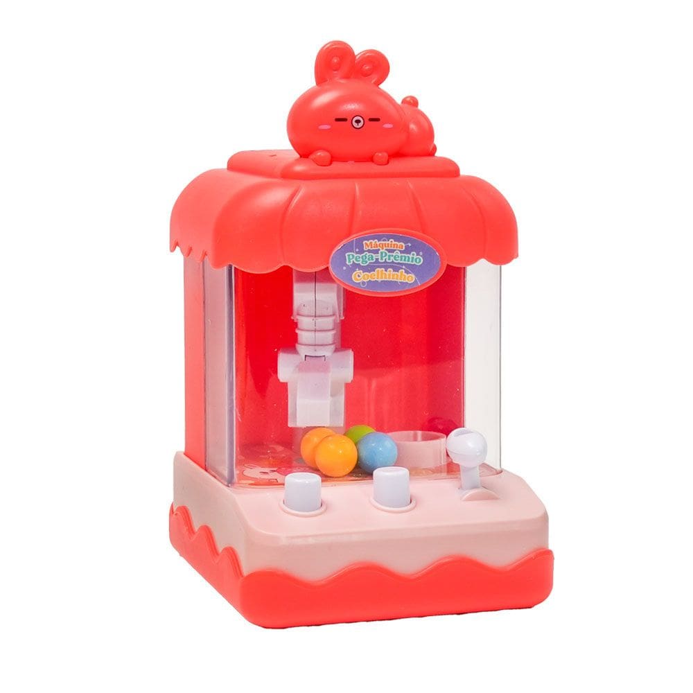 Mini Máquina Pega-Prêmio Coelhinho - Salmão - Polibrinq
