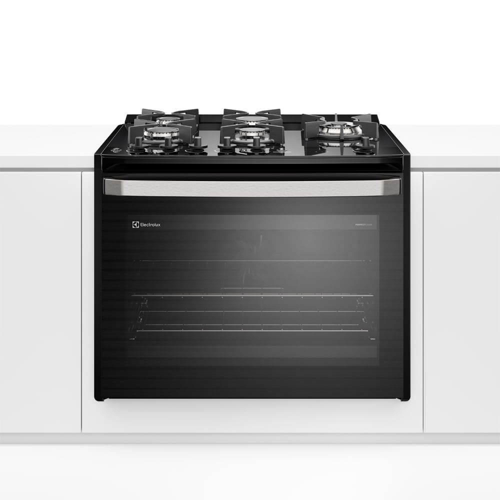Fogão de Embutir 5 bocas Electrolux Preto Experience com  Mesa de Vidro, Grill e PerfectCook360 (FE5EB)