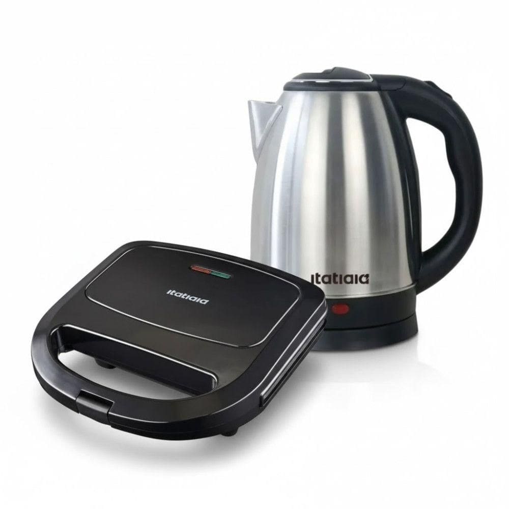 Kit Itatiaia Chaleira Elétrica 1,8l E Grill/sanduicheira Preto/inox 220 V