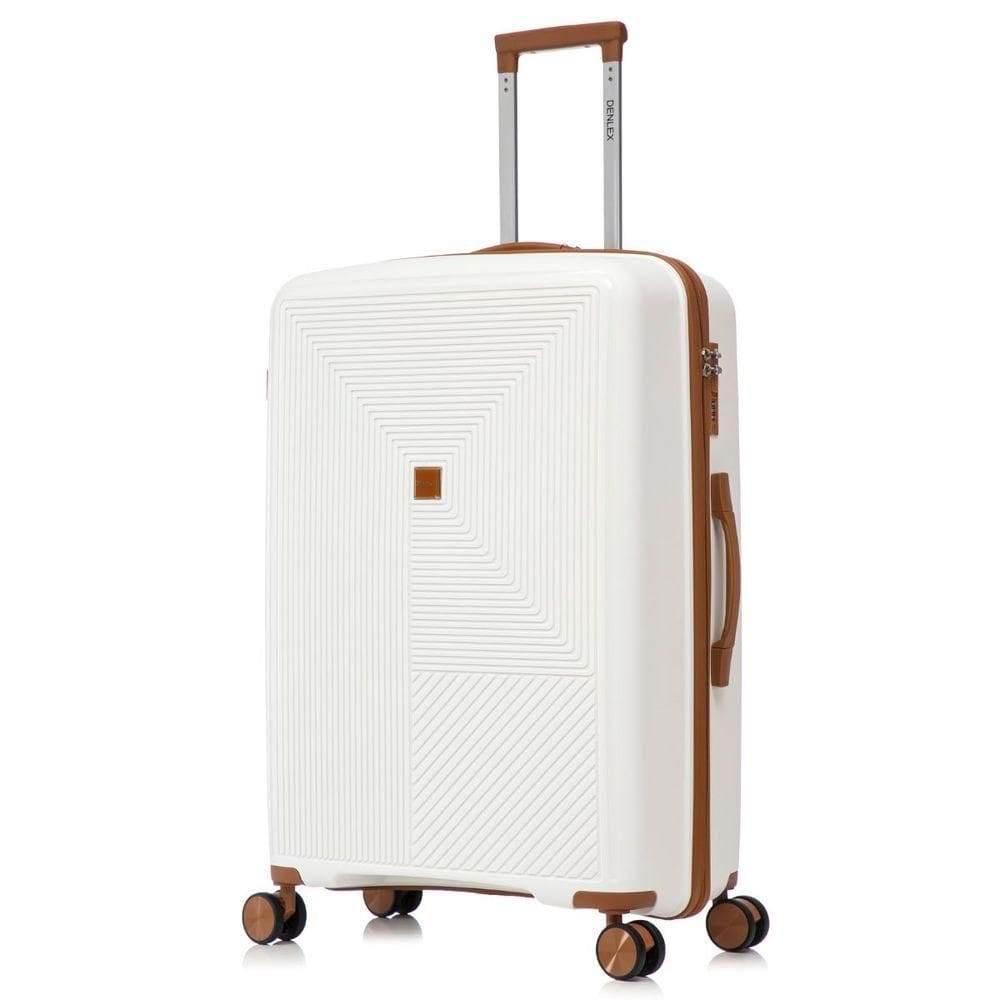 Mala Grande 32kg Viagem Resistente Flexível Em Polipropileno Rodinhas 360º Tsa - Quito - Denlex Cor Branco