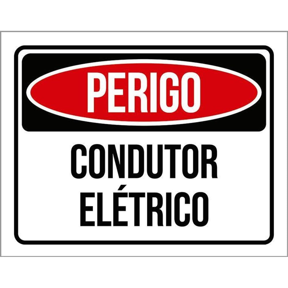 Placa Perigo Condutor Elétrico 36X46