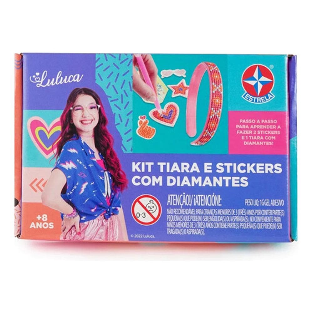 Kit Tiara e Stickers com Diamantes - Luluca - Estrela