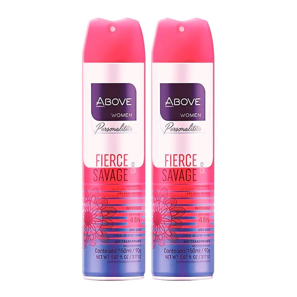 Kit 2 Desodorante Antitranspirante Above Women Personalities Fierce & Sava Jato Seco 150ml