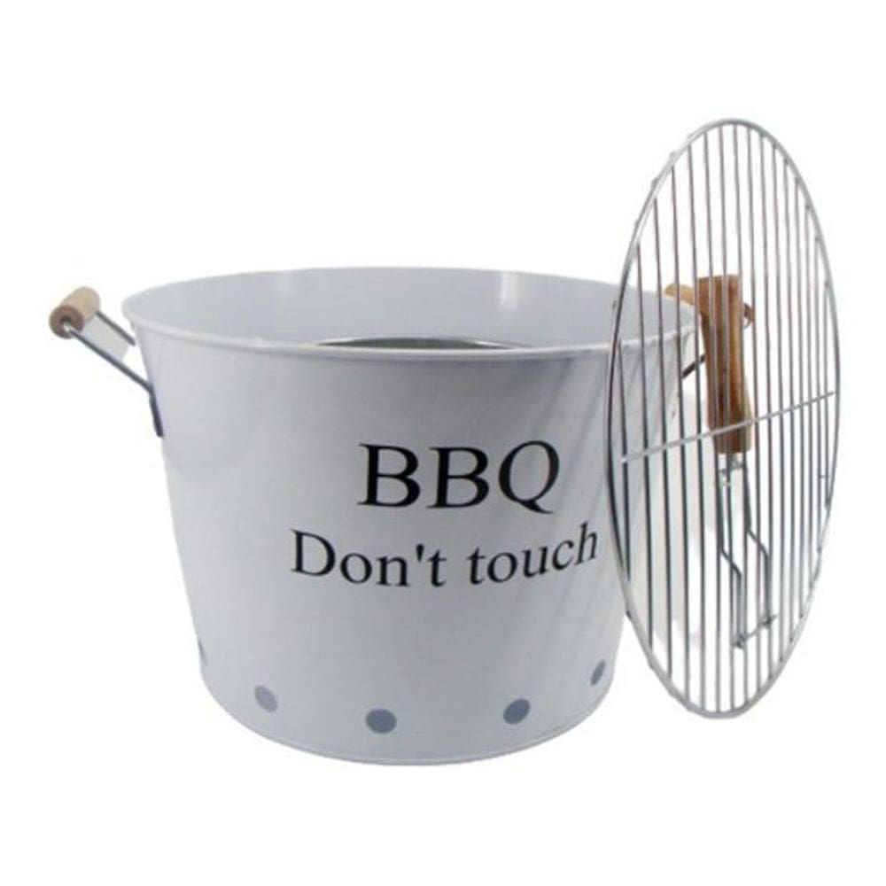 Churrasqueira A Carvão Bbq Branca Metal 23 X 33