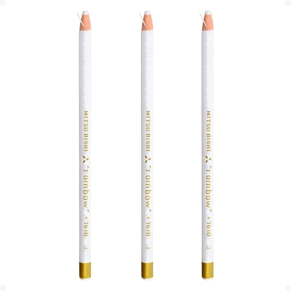 Kit Mitsubishi Rainbow: 3 Lápis Dermatográfico Branco 7610-1