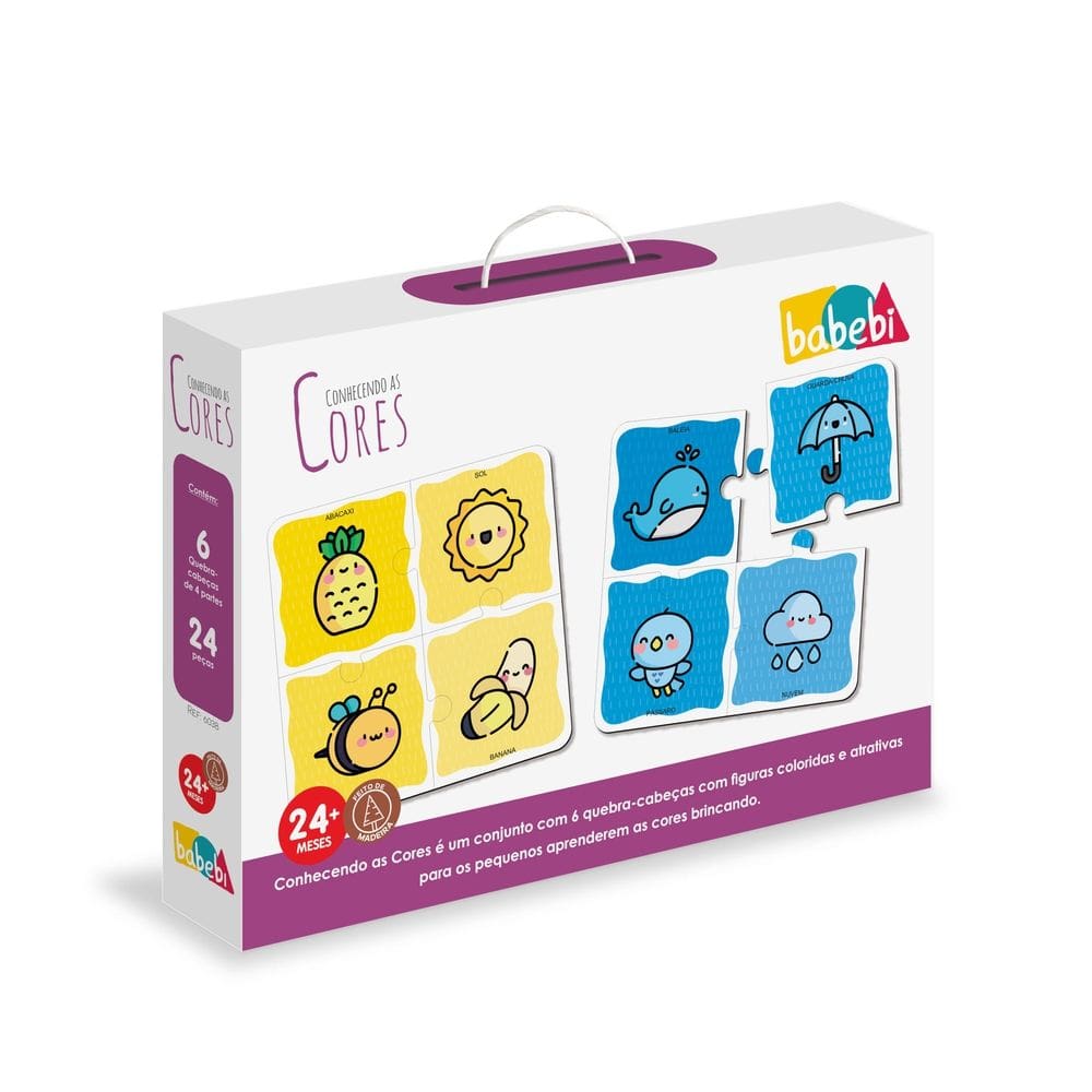Jogo Infantil Conhecendo as Cores - 24 Peças - Babebi