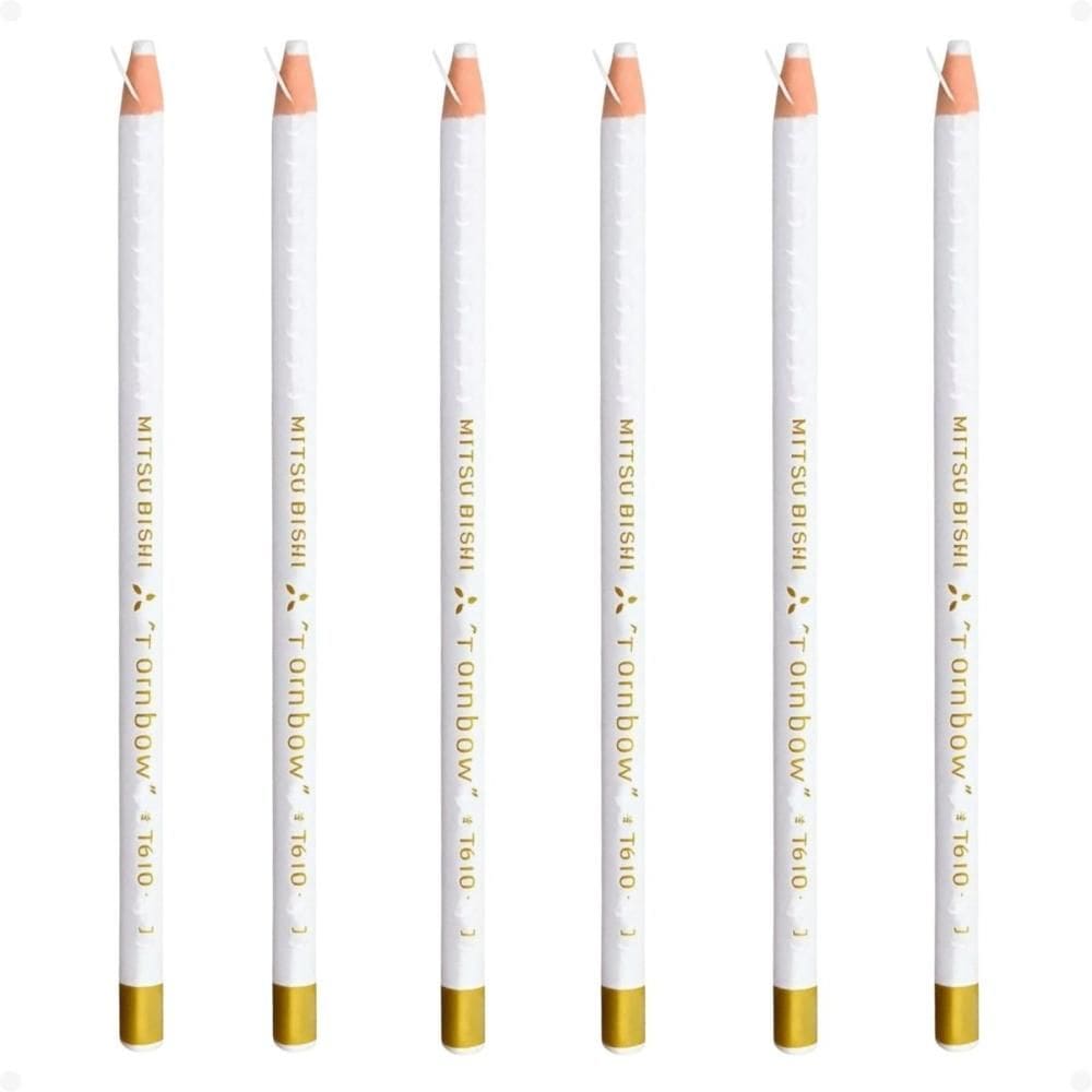Kit Mitsubishi Rainbow: 6 Lápis Dermatográfico Branco 7610-1