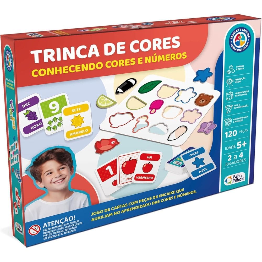 Jogo Trinca de Cores - 120 Peças - Pais e Filhos