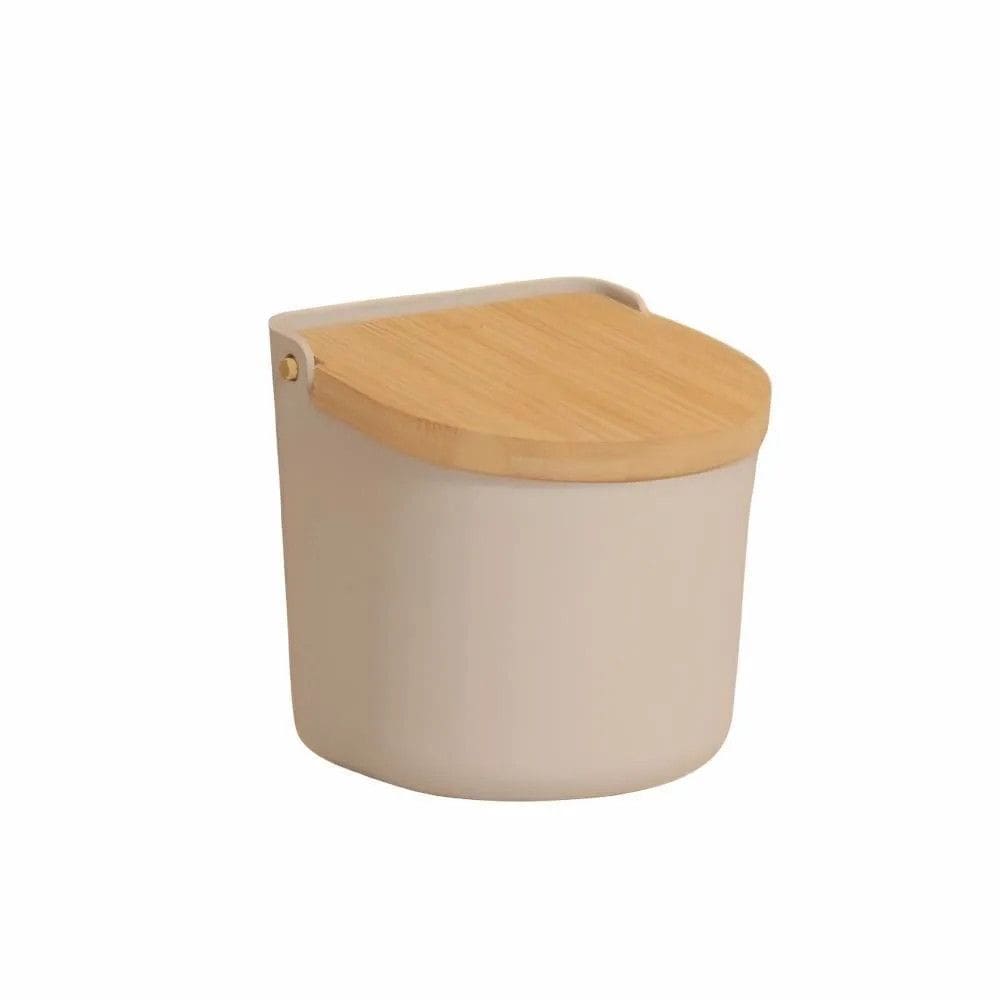 Saleiro com Tampa de Bambu Lume - Bege - Ou