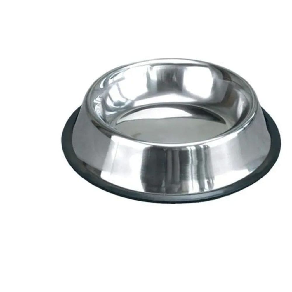 Tigela para Cão 21,5 Racão Fresca Inoxidável Bacia Inoxidável Versão de Peso Pesado Antiderrapante com Anel de Base de Borracha