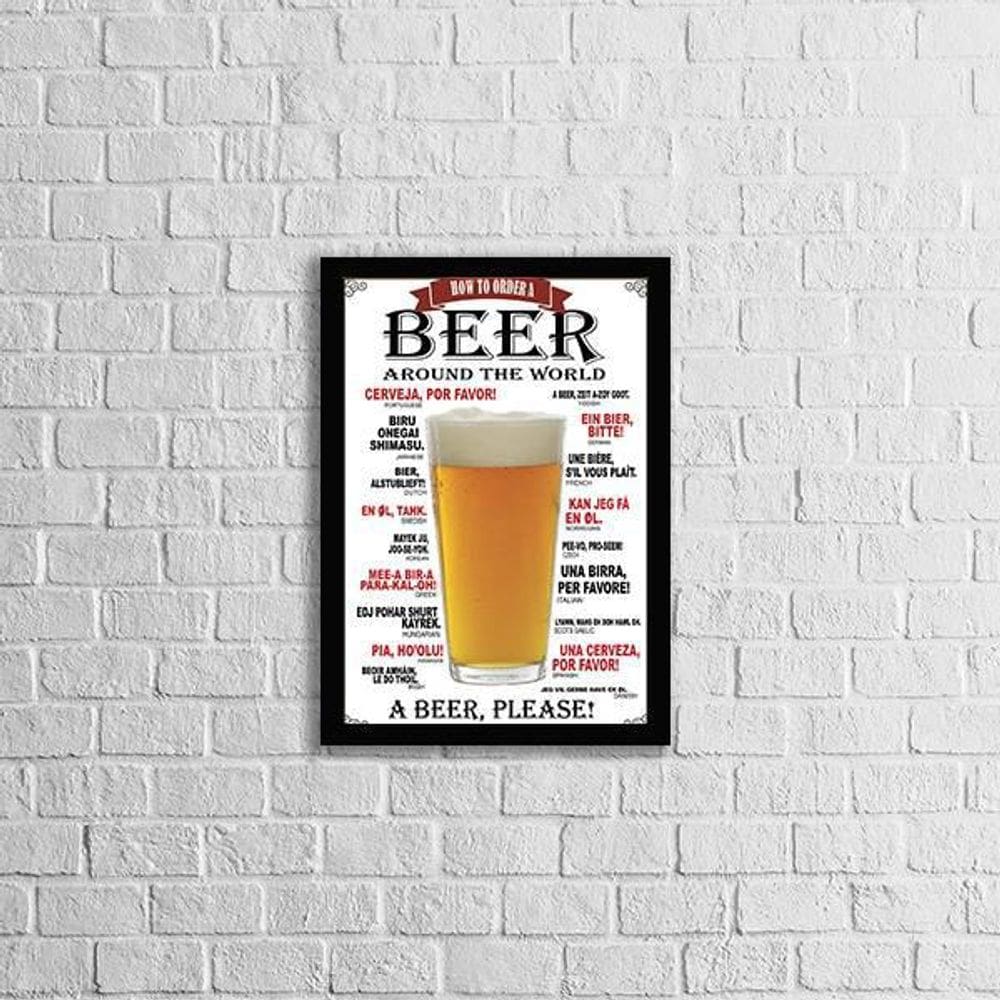 Quadro Beer Around The World 24X18Cm