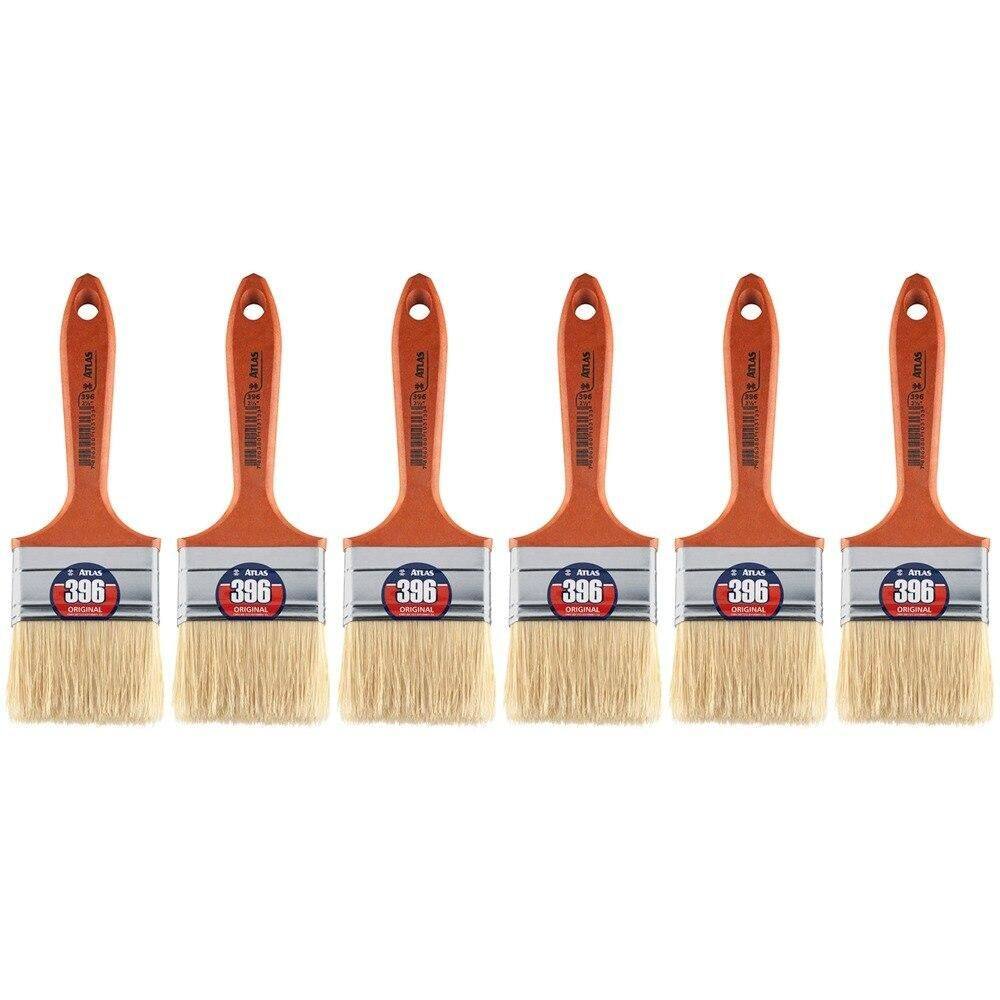 Pincel Atlas, Trincha Média, Cerdas Brancas, 2.1/2” - 6 Unidades