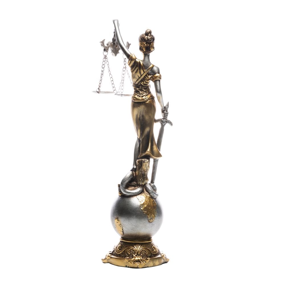 FIGURA DECORATIVA DAMA DA JUSTICA DE RESINA 31,5cm