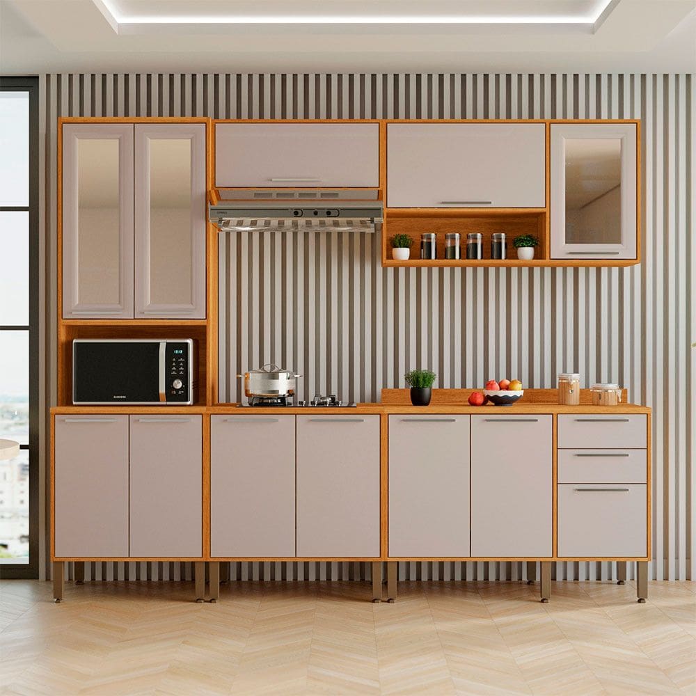 Cozinha Compacta para Cooktop 5 Pecas 12 Portas 2 Gavetas Paris Salleto Moveis